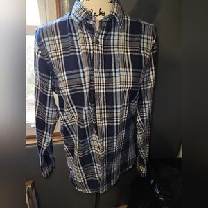 Nickel & Iron Womens Plaid Long Sleeve Button Up Shirt Size M